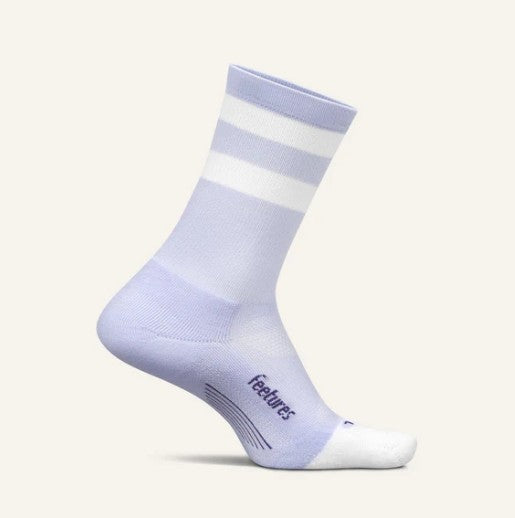 FEETURES ELITE LIGHT CUSHION MINI-CREW - LILAC/HIGH TOP STRIPE