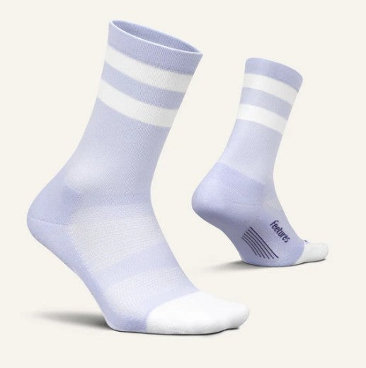 FEETURES ELITE LIGHT CUSHION MINI-CREW - LILAC/HIGH TOP STRIPE