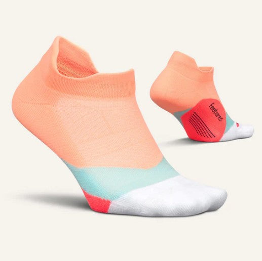 FEETURES ELITE LIGHT CUSHION NO-SHOW TAB - VIBRANT REEF