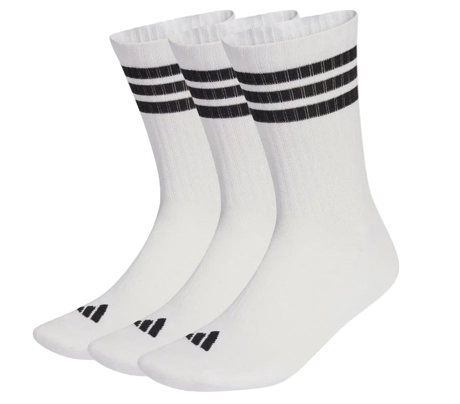 ADIDAS 3 STRIPES CUHSIONED CREW SOCKS 3 PACK