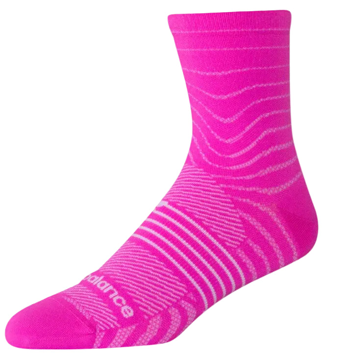 NEW BALANCE PRO RUN QTR SOCK 1 PAIR PINK HEAT