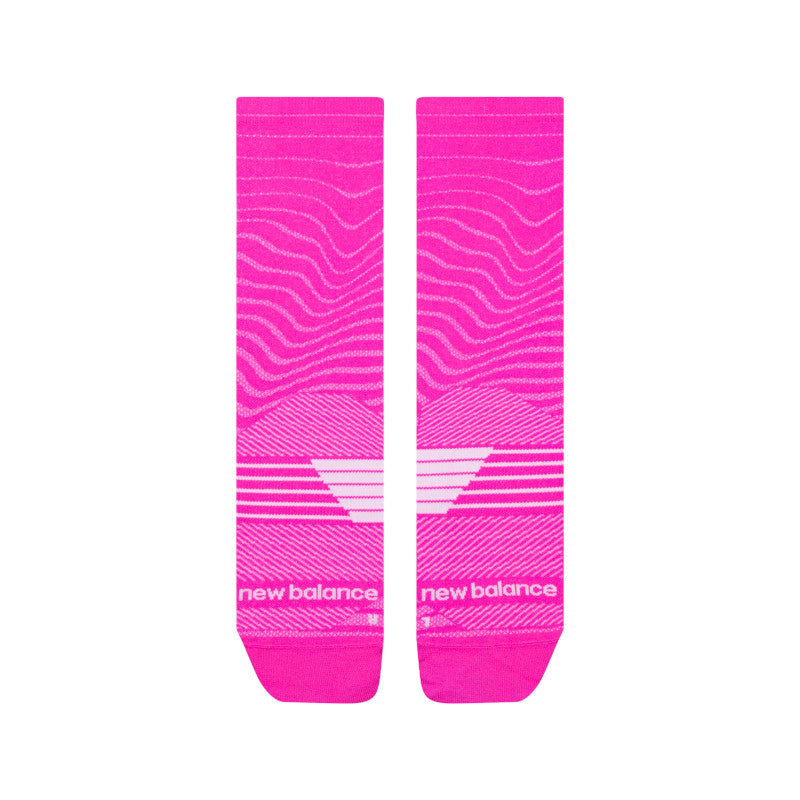 NEW BALANCE PRO RUN CREW SOCK 1 PAIR PINK HEAT