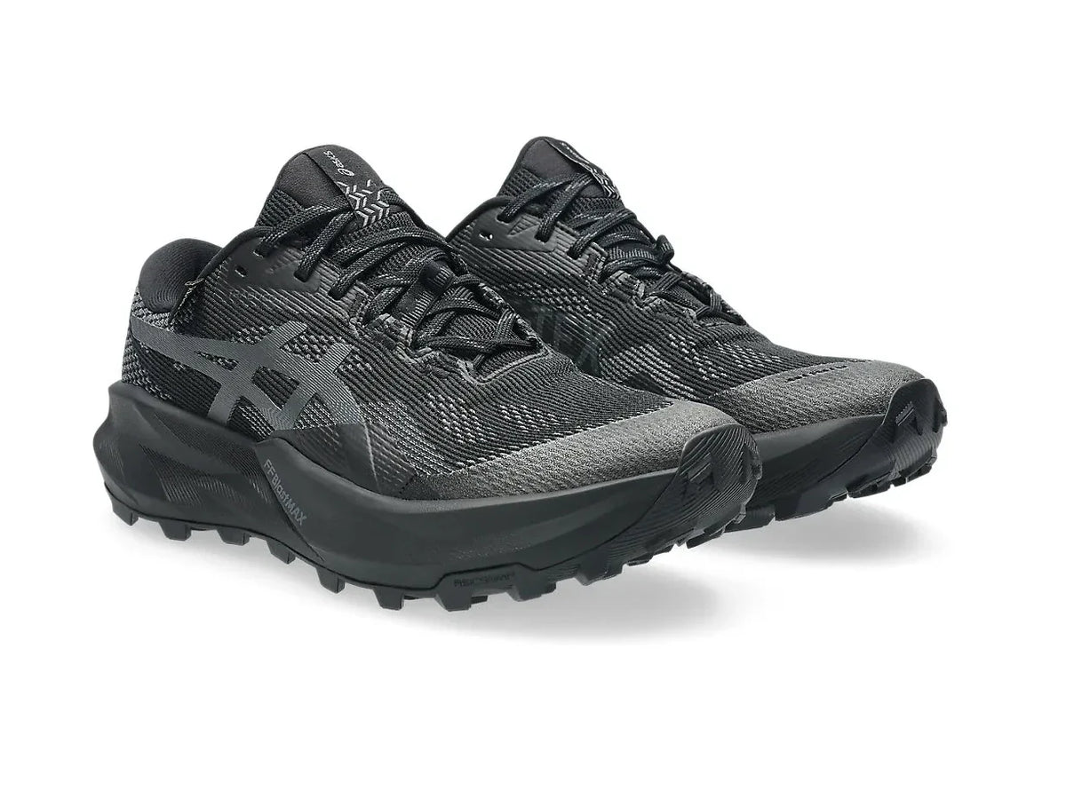 Black ASICS trail running shoes
