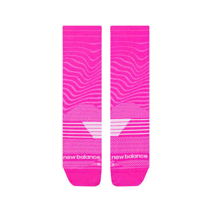 NEW BALANCE PRO RUN CREW SOCK 1 PAIR PINK HEAT