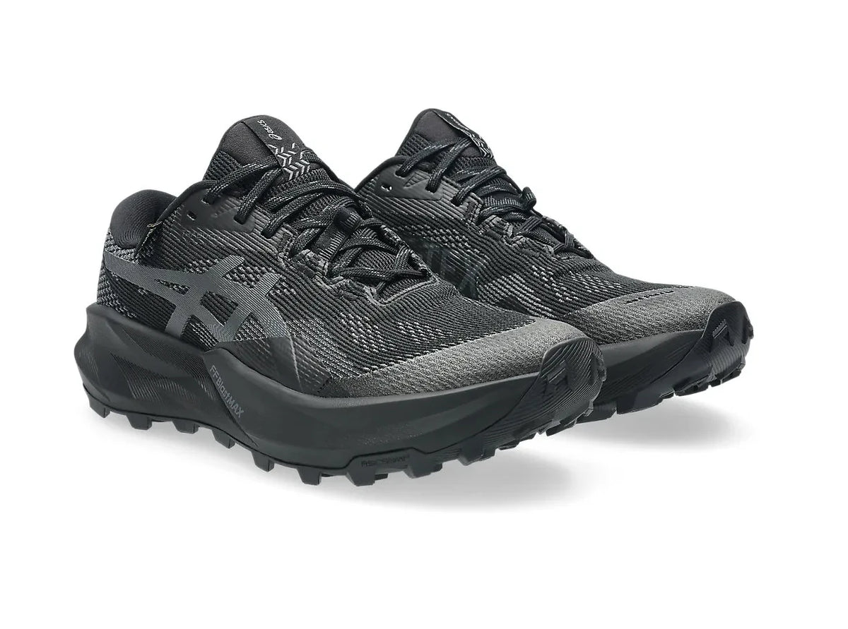Black ASICS trail running shoes