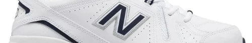 Close-up of a white New Balance training shoe