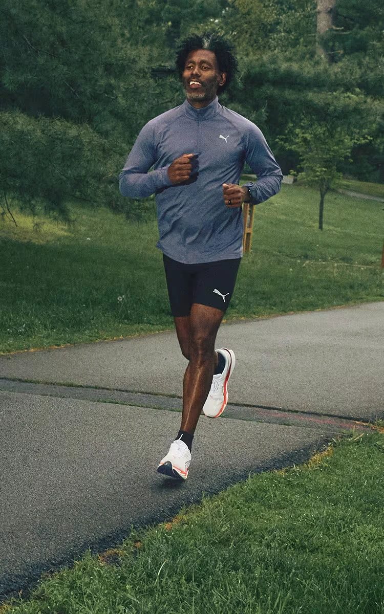 Runner training outdoors